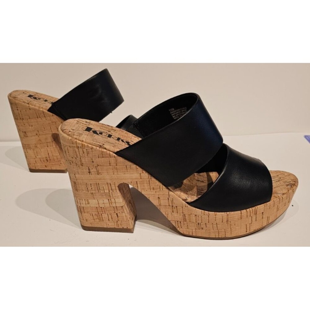 NEW Korks Cork Platform Sandal In Black SZ 11